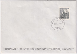 1111 Auf Brief Mit Stempel Wine WIPA 1981 - Marcophilie - EMA (Empreintes Machines)