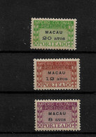 PORTUGAL MACAU - PORTEADO 1947 IMPERIO COLONIAL PORTUGUÊS - 3 VALUES (STB8#56) - Portomarken