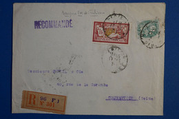 R29 FRANCE BELLE LETTRE RECOM. PERFORATED 1925 PARIS POUR COURBEVOIE +T.P PERFORE  +BANQ. FR ET IT+ AFFRANCH INTERESSANT - Altri & Non Classificati