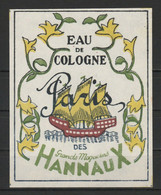 Egypt - RARE - Vintage Label - ( HANNAUX - Eau De Cologne - Paris ) - Etiquettes