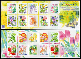 Japan 2021 Greetings Stamps — Spring/flowers Stamp Sheetlet*2 MNH - Ungebraucht