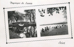 CPSM FRANCE 74 " Sciez, La Plage Et Le Lac Léman" - Sciez