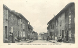 CPA FRANCE 69 " St Laurent De Chamousset, Rue Des Roches" - Saint-Laurent-de-Chamousset