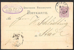 DEUTSCHLAND REICH  Postkarte (Mi) P12/03 Druckdatum 287 Versanden  1887 Von Stiege - Entiers Postaux