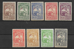 VENEZUELA  - 1944 - POSTE AERIENNE SERIE COMPLETE YVERT N°186/194 ** MNH (LE 192 EST * MH) - COTE = 55 EUR. - Venezuela