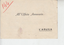 L'AQUILA  1943 - Movimentazione Prodotti Commerciali -.- - Italy
