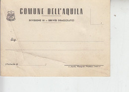 COMUNE L' AQUILA 1949 - Cartolina Commerciale In Bianco-.- - Italy