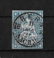 1854-1862 Helvetia (ungezähnt) →  Einkreis Rundstempel BERN   ►SBK-23B4.Vb◄ - Gebraucht