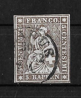 1854-1862 Helvetia (ungezähnt) →  Einkreis Rundstempel   ►SBK-22B4.V◄ - Gebraucht