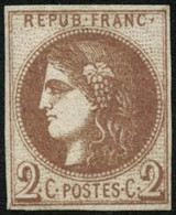 ** N°40A 2c Chocolat Clair R1 - TB - 1870 Bordeaux Printing