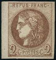 ** N°40B 2c Brun-rouge R2, Signé Maison Guy - TB - 1870 Bordeaux Printing