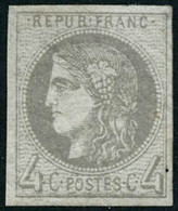 ** N°41B 4c Gris R2 - TB - 1870 Bordeaux Printing