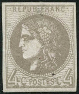 ** N°41B 4c Gris R2 - TB - 1870 Bordeaux Printing