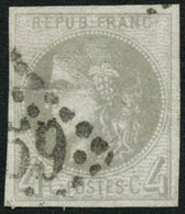 Oblit. N°41B 4c Gris R2 - TB - 1870 Bordeaux Printing