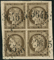 Oblit. N°56 30c Brun, Bloc De 4 Obl Gc 3645 - TB - 1871-1875 Ceres