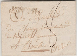 MARQUE D'ARMEES - Marque " Bureau SEDENTAIRE GRANDE ARMEE " Sur Lettre De MAYENCE - 1813 - Marques D'armée (avant 1900)
