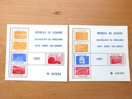 Ecuador 1957 Block 5 & 6 Inauguracion De Ferrocaril MNH - Ecuador