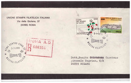 413   -   ROMA  2.7.1990    /   MOSTRA FILATELICA   CALCIO '90 - Briefmarkenausstellungen
