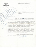 LETTRE ADMINISTRATION: Conseil De La République , H. PAUMELLE  Sénateur Seine Inférieure, 22 Aout 1954 . - Décrets & Lois