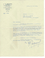 COURRIER COMMERCIAL :  L.P.GRANDIN , Architecte 6 Rue De Chantilly PARIS IX , 5 Mai 1952, Client Le Havre. - Décrets & Lois