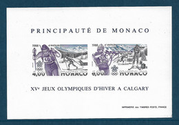 Monaco Bloc Gommé N°40a** Des Timbres N°1621/1622 Non Dentelé, Jeux Olympique Tir Et Ski Cote 310€ - Plaatfouten En Curiosa