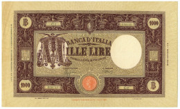 1000 LIRE BARBETTI GRANDE M TESTINA FASCIO II TIPO 12/12/1942 SPL - Regno D'Italia - Altri