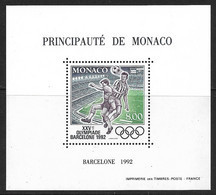 Monaco. Jeux Olympiques De Barcelone Bloc Spécial N°18** Du Timbre N°1812(Jeux Olympique, Football) Cote 140€ - Blocks & Sheetlets