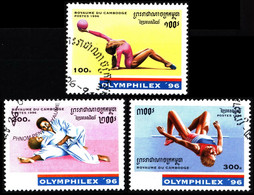 Cambodia 1996 MI 1598-1600 Olymphilex '96 Olympic Stamps Exhibition, Atlanta, U.S.A - Cambodja