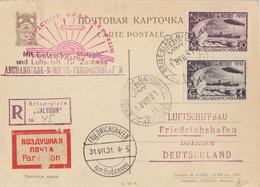 Vol Polaire Du Graf Zeppelin Obl.  B.G. Malyguin 18 VII 31, Friedrichshafen 31/7/31, TP PA 27, 29 (B.G. Et Ours) - Covers & Documents