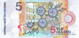 SURINAM - BILLET NEUF DE 5 GULDEN 1er Janvier 2000 - TRES BEL OISEAU - FLEURS - Suriname