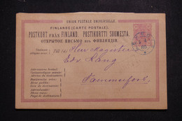 FINLANDE - Entier Postal Voyagé En 1885, à Voir - L 97366 - Entiers Postaux