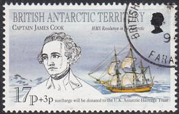 British Antarctic Territory 1994 Used Sc #B1 17p + 3p Captain Cook, Resolution - Used Stamps