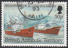 British Antarctic Territory 1993 Used Sc #210 50p RRS John Biscoe II, RRS Shackleton Research Ships - Gebraucht