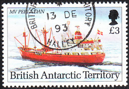 British Antarctic Territory 1993 Used Sc #212 3pd MV Perla Dan Research Ships - Oblitérés