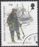 British Antarctic Territory 1998 Used Sc #259 30p Man Holding Shovel, Ship Antarctic Clothing - Used Stamps