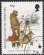 British Antarctic Territory 1998 Used Sc #261 40p Man With Tripod, Ship Antarctic Clothing - Usados