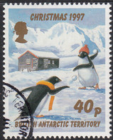 British Antarctic Territory 1997 Used Sc #251 40p Penguins Snowballs Christmas - Gebraucht