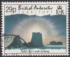 British Antarctic Territory 1992 Used Sc #199 29p Halo With Iceberg - Gebraucht