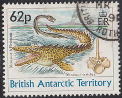 British Antarctic Territory 1991 Used Sc #175 62p Mosasaur, Plesiosaur - Oblitérés