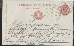 STORIA POSTALE REGNO - CARTOLINA POSTALE  UMBERTO (INT. 25/900) DA ROVAGNATE 12.SET.01 PER MILITARE A MILANO - Autres & Non Classés