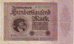 ALLEMAGNE - 100 000 MARK 1923 - Reichsbanknote - - Ohne Zuordnung