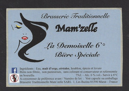 Etiquette De Bière Spéciale  -  La Demoiselle -  Brasserie Mam'zelle à Murat (03) - Birra