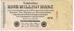 1 Million De Marks - Du 25 Juillet 1923 - TTB++ (variété) - 1 Million Mark