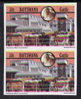 Botswana 1981 Meat Commission 30t Cattle Industry Imperf Pair (also Shows Slight Misplacement Of Colours) - Botswana (1966-...)