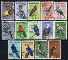 Botswana 1967 Birds Definitive Set 14 Values Complete Very Fine Cds Used, SG 220-33 - Botswana (1966-...)