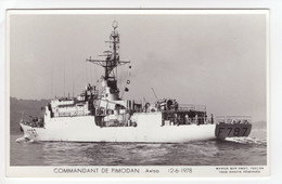 'Commandant De Pimodan'  Aviso  1978   -  Marine Nationale Francaise   -   Marius Bar Carte Postale - Warships
