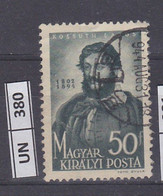 UNGHERIA       1944	Anniv Kossuth 50 F Usato - Used Stamps