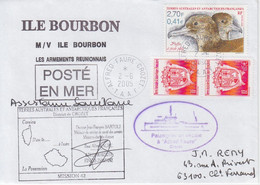 Lettre Crozet, M/V Ile Bourbon (3 Cachets) Le 2/6/05 Sur N° 279 (Puffin), 324 X 2 + Assistance Sanitaire - Briefe U. Dokumente