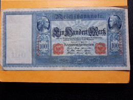 ALLEMAGNE 100 MARK 21 AVRIL 1910 CACHET ROUGE - 100 Mark