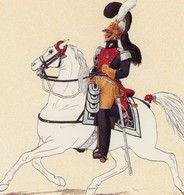 1824 - Garde Royale - Gendarmerie D'élite - Capitaine (Grande Tenue) - 20,7 X 27 Cm - Police & Gendarmerie